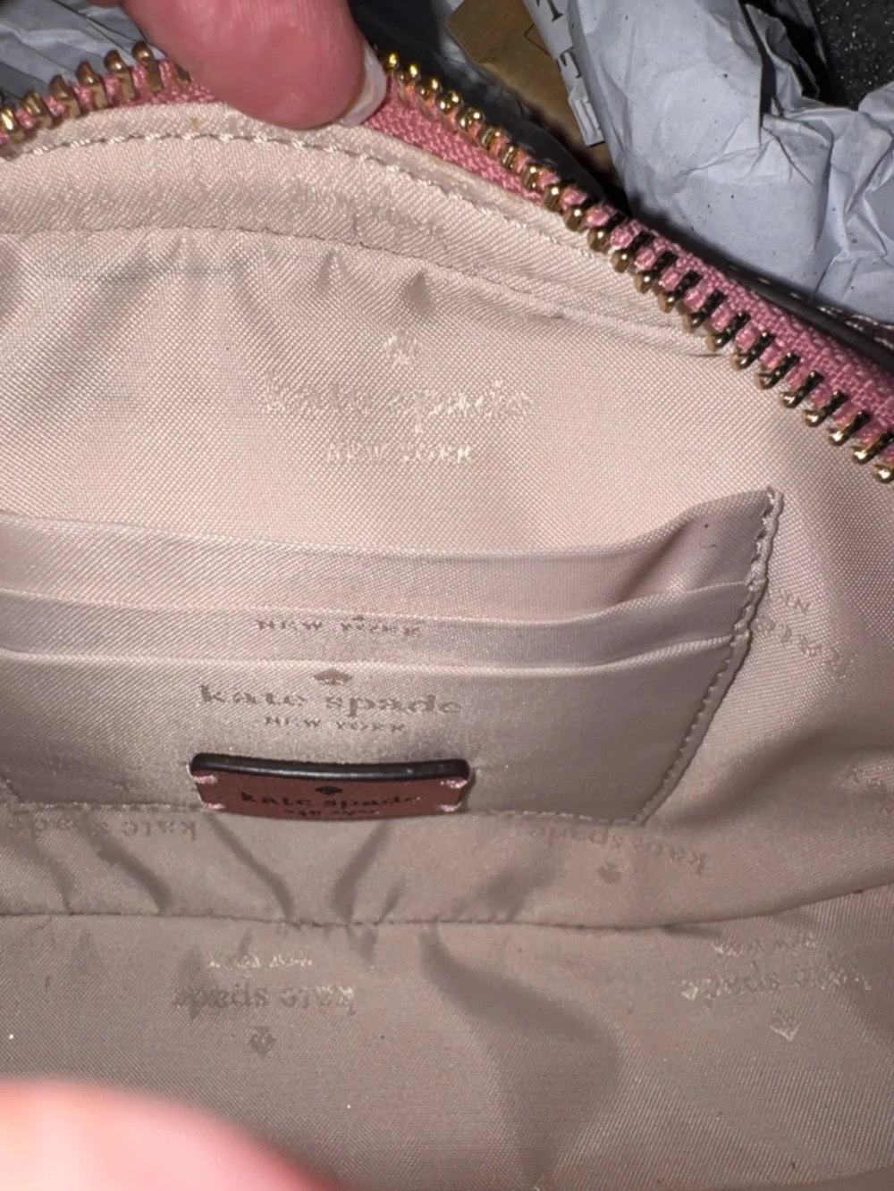 Kate Spade Glitter Crossbody Pink Metallic Sparkle Mini Bag NWT